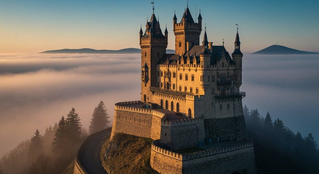 historische Burg mit Panoramablick