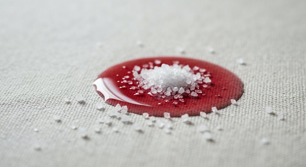 Salz nimmt frische Verschüttungen auf